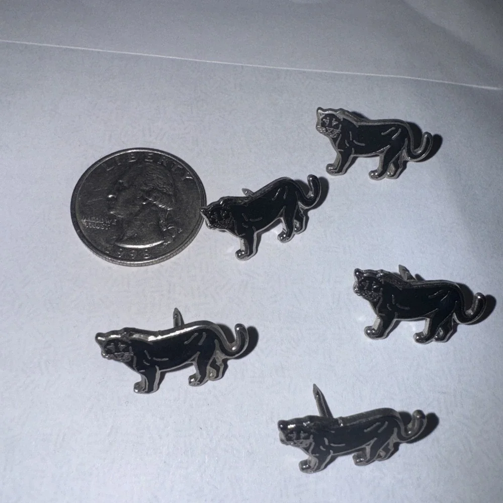 5pcs Black Cat Cougar Feline Hat Coat Vest Pin Charms - Picture 4 of 7
